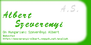 albert szeverenyi business card