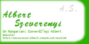 albert szeverenyi business card